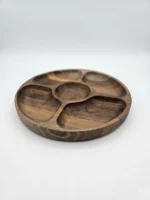 اردو خوری گرد ماسون مدل کارو چوب گردو قطر ۳۰ سانتی متر