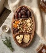 یدمان خرید اردو خوری چوبی طبیعی همراه با خرما، آجیل و خشکبار
