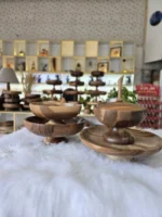ست پذیرایی چوبی ماسون مدل آرتا پایه کوتاه از چوب گردو